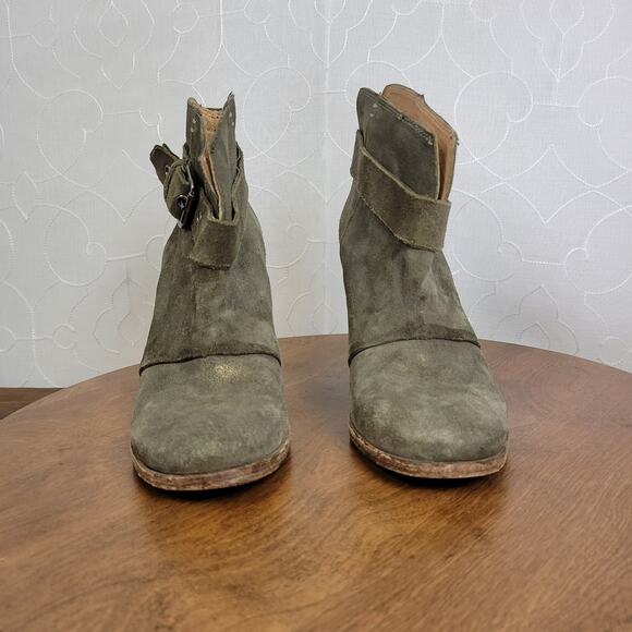 Belle By Sigerson Morrison Women's Boots 8.5 Gray Suede Ankle Heeled Booties - Picture 5 of 10